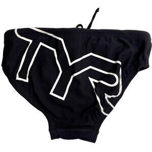 TYR Durafast One Big Logo Racer Mens SwimSuit - Black White - Size 26 - NWOT